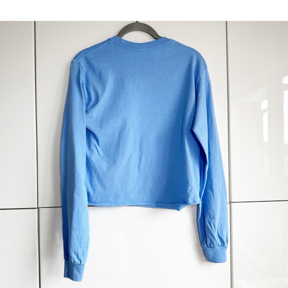 Taylor Swift AwesoME! Lover Cropped Long Sleeve T Shirt Blue Size Small - Picture 5 of 5